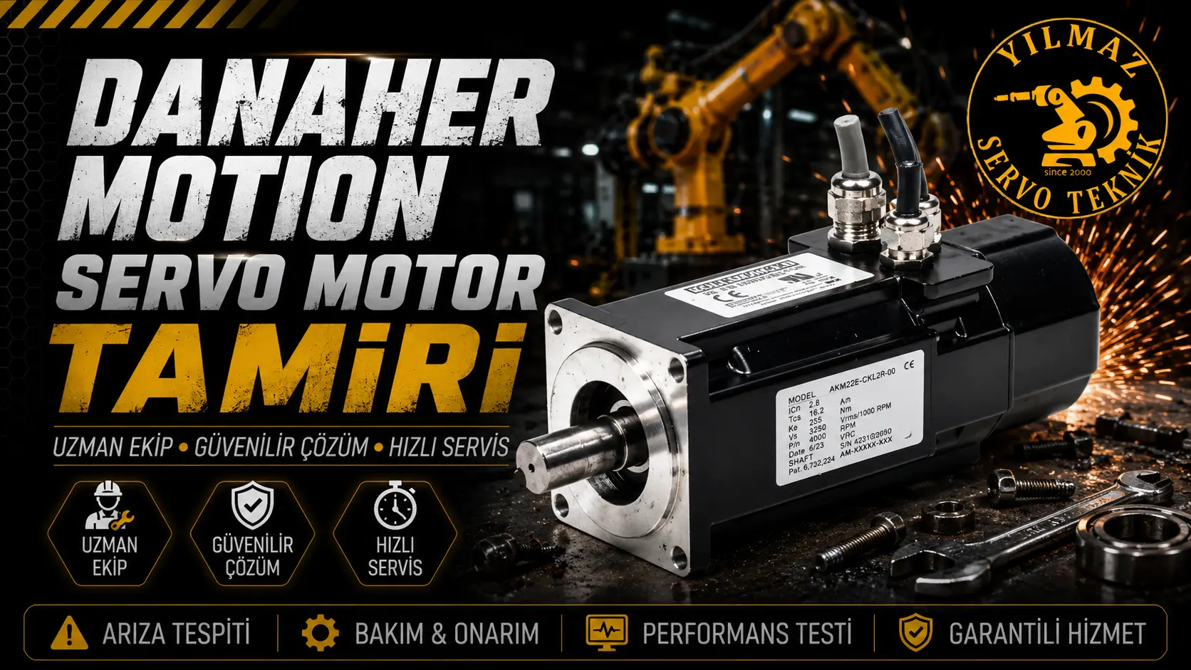 DANAHER_MOTION DBK7N01950 servo motor tamiri Bursa teknik servis